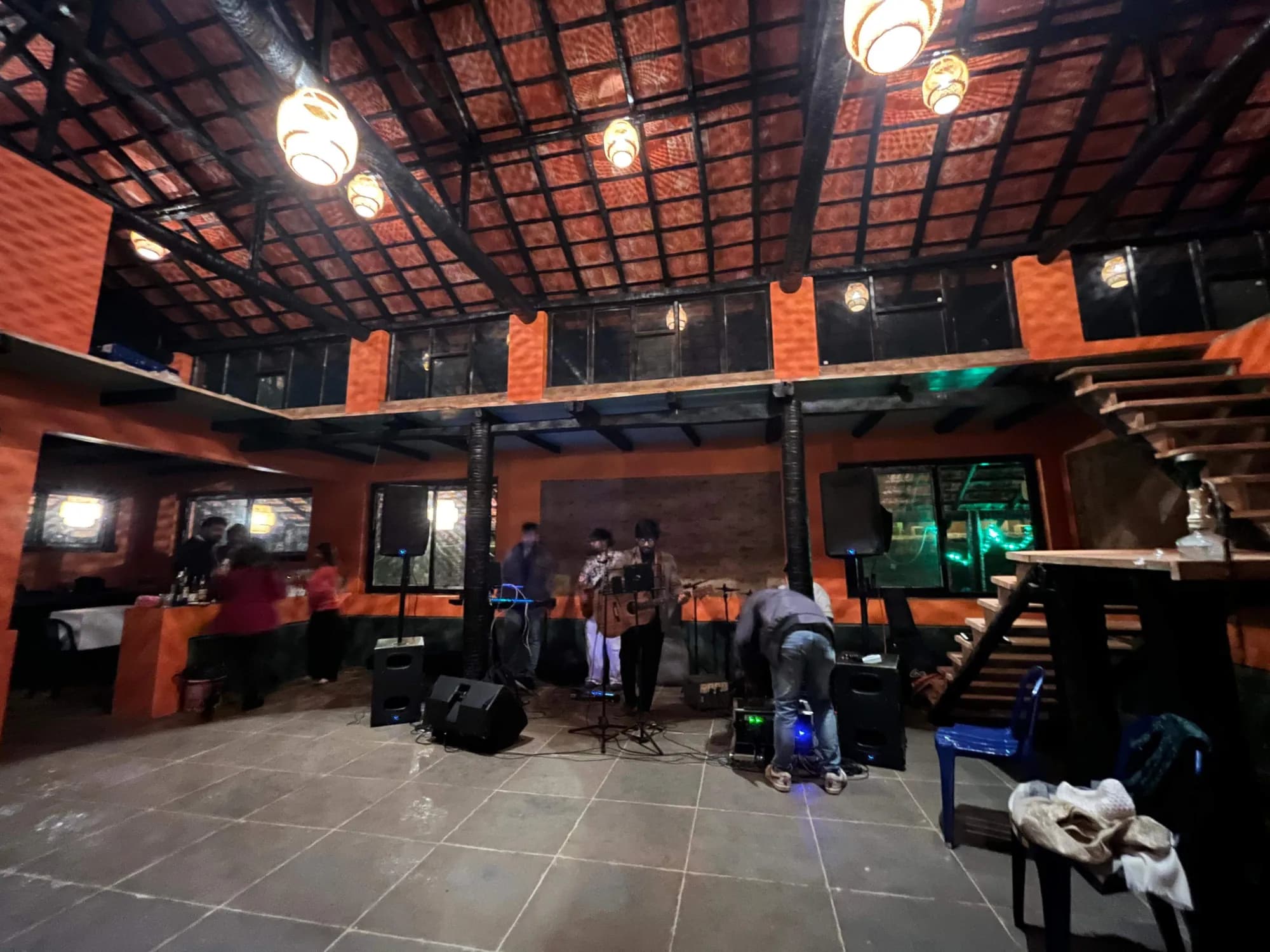 Restaurant interior with valley views